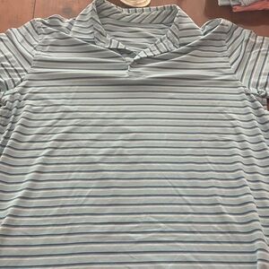 Southern Tide Blue and White Striped Polo